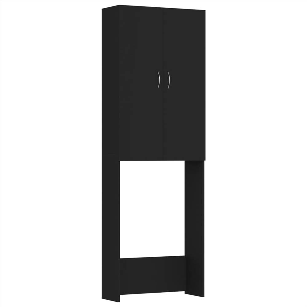 Washing Machine Cabinet Black 64x25.5x190 cm