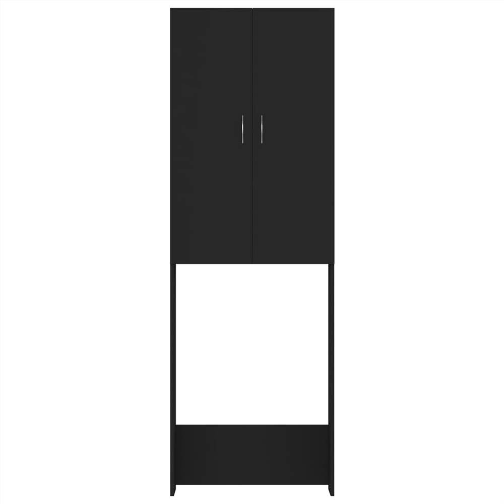 Washing Machine Cabinet Black 64x25.5x190 cm