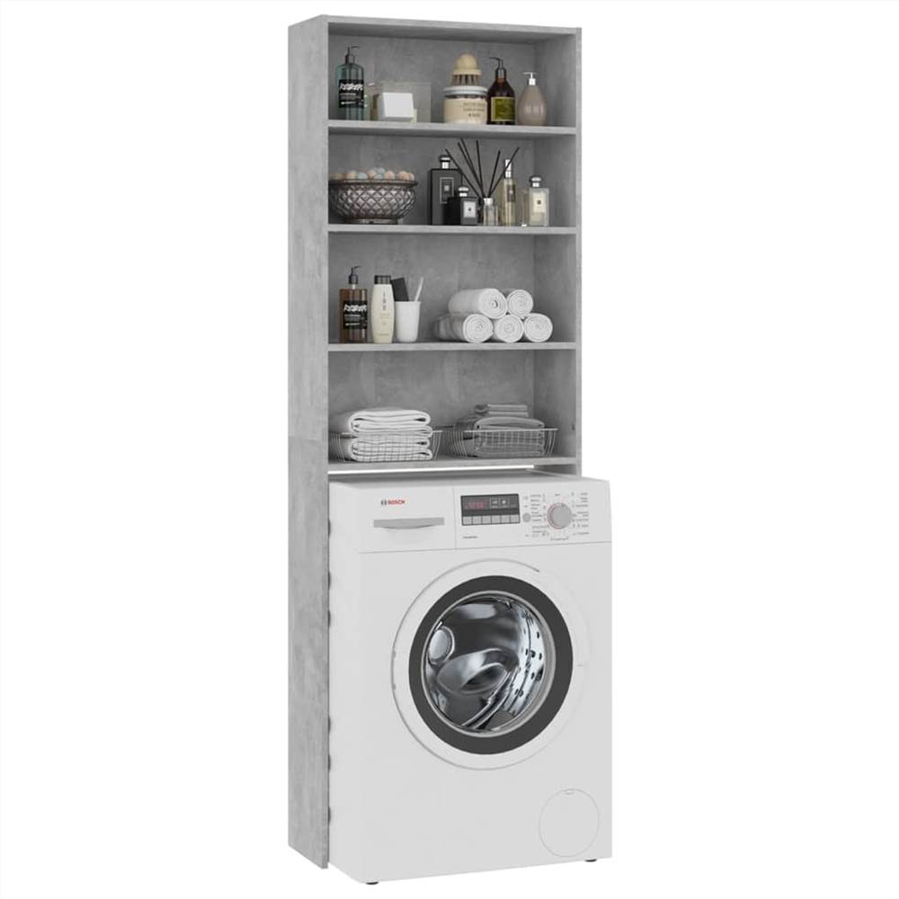 Washing Machine Cabinet Concrete Grey 64x24x190 cm