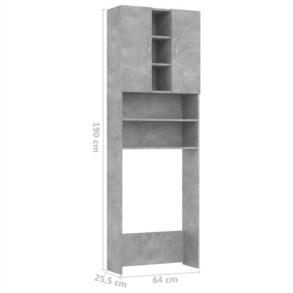 Washing Machine Cabinet Concrete Grey 64x25.5x190 cm