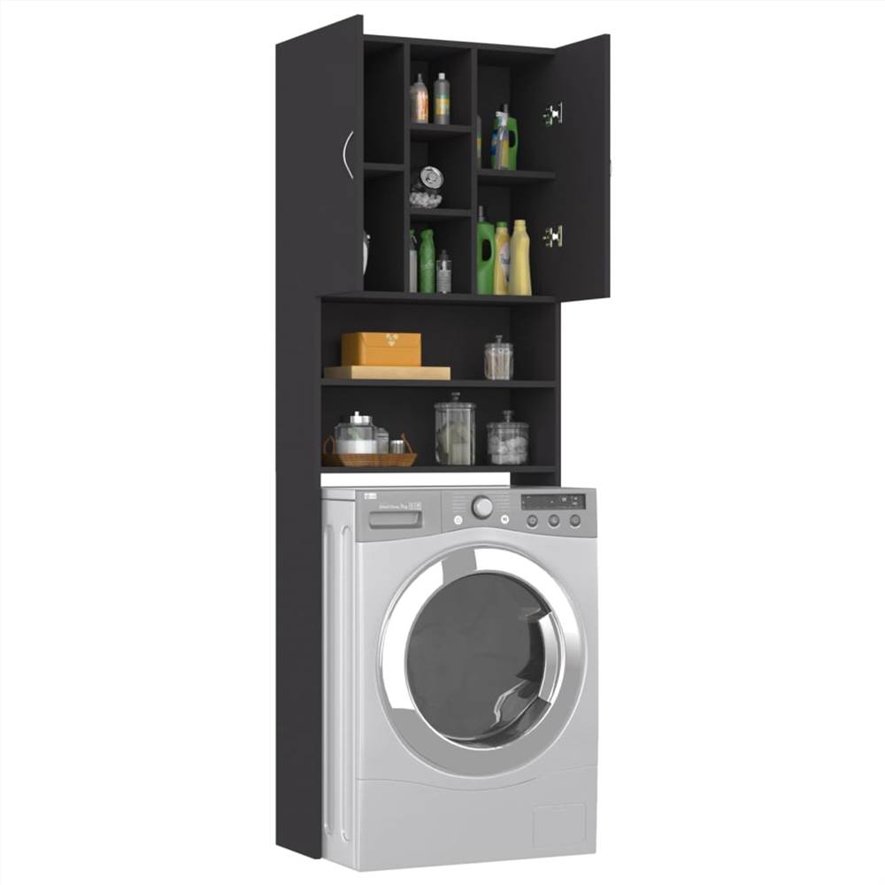 Washing Machine Cabinet Grey 64x25.5x190 cm