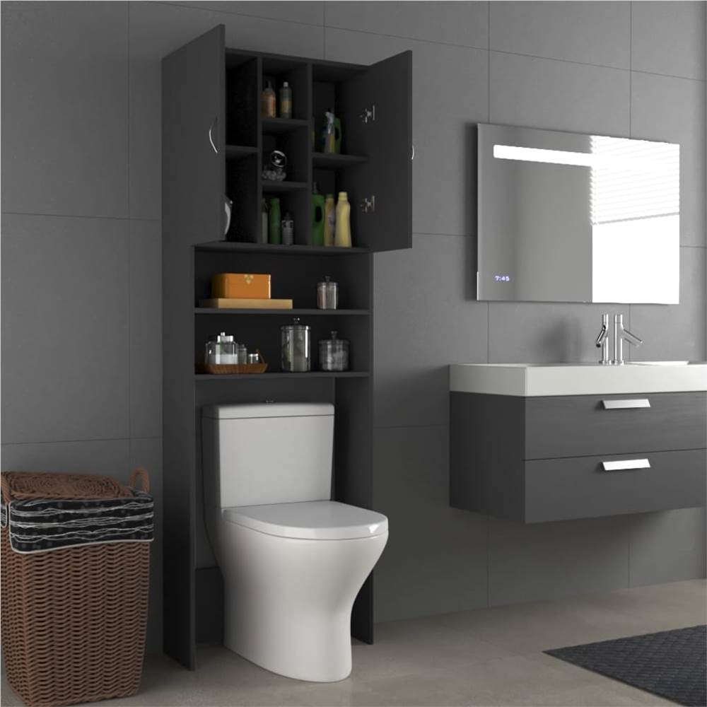 Washing Machine Cabinet Grey 64x25.5x190 cm