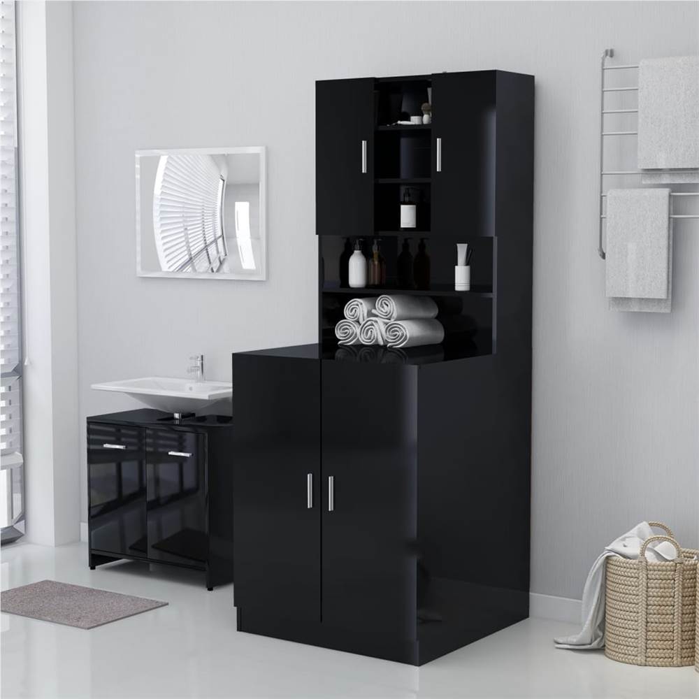 Washing Machine Cabinet High Gloss Black