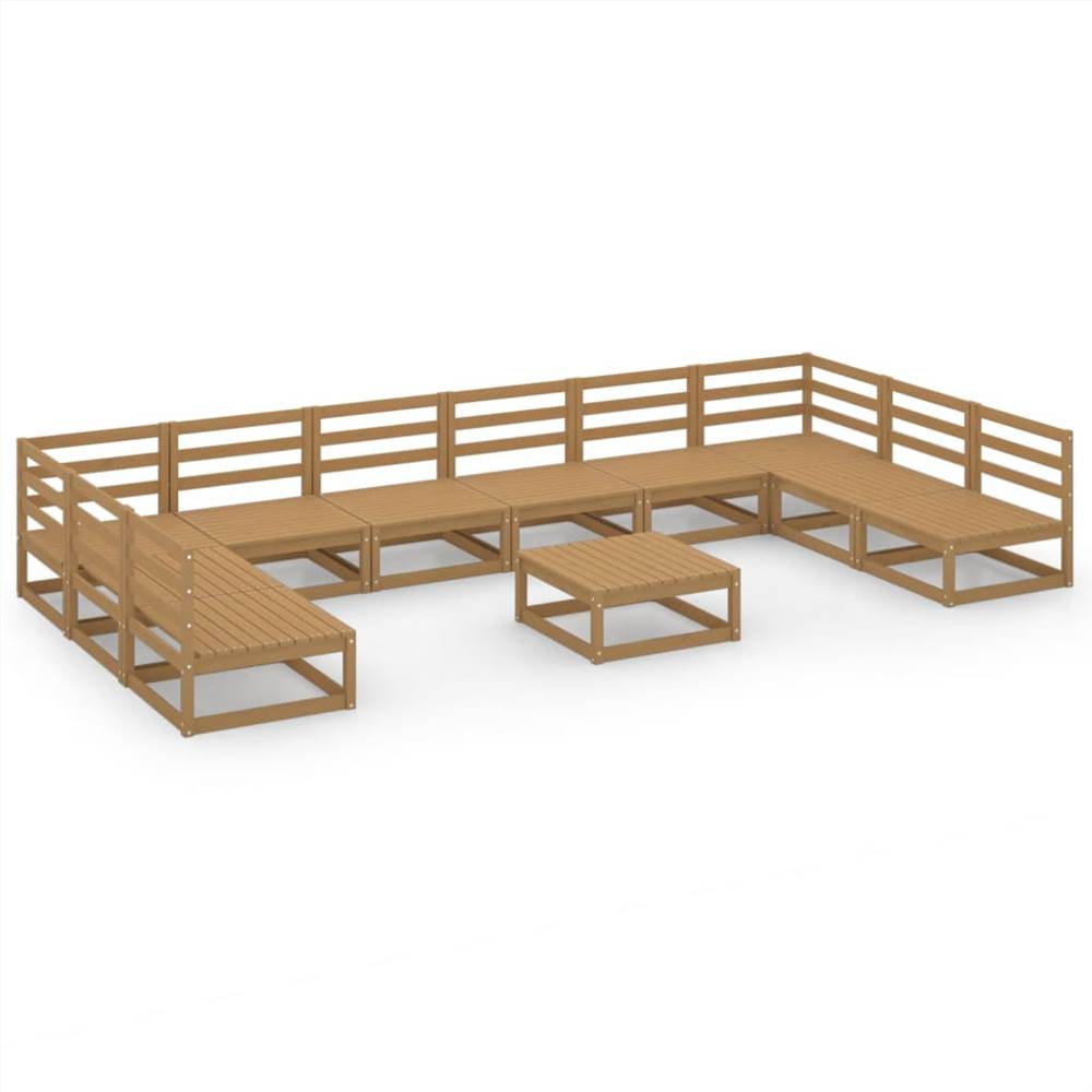 

11 Piece Garden Lounge Set Solid Pinewood