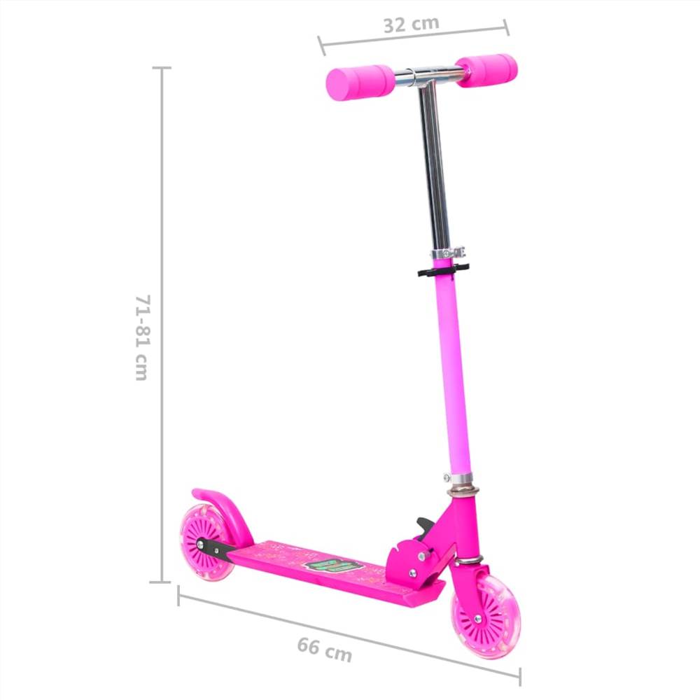 2-Wheel Children Scooter with Adjustable Aluminium Handlebar Pink