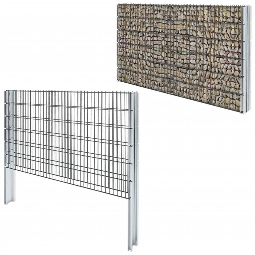 

2D Gabion Fence Galvanised Steel 2.008x1.23 m 2 m (Total Length) Grey