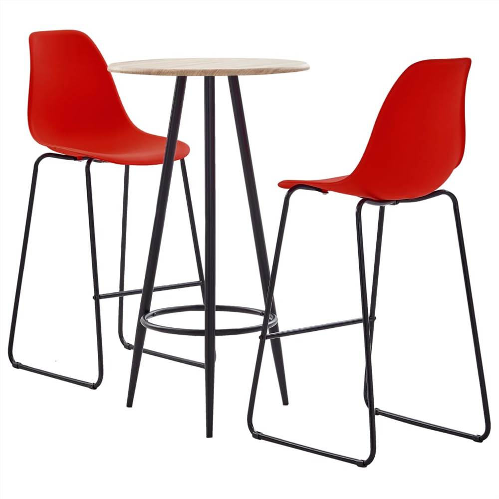 

3 Piece Bar Set Plastic Red