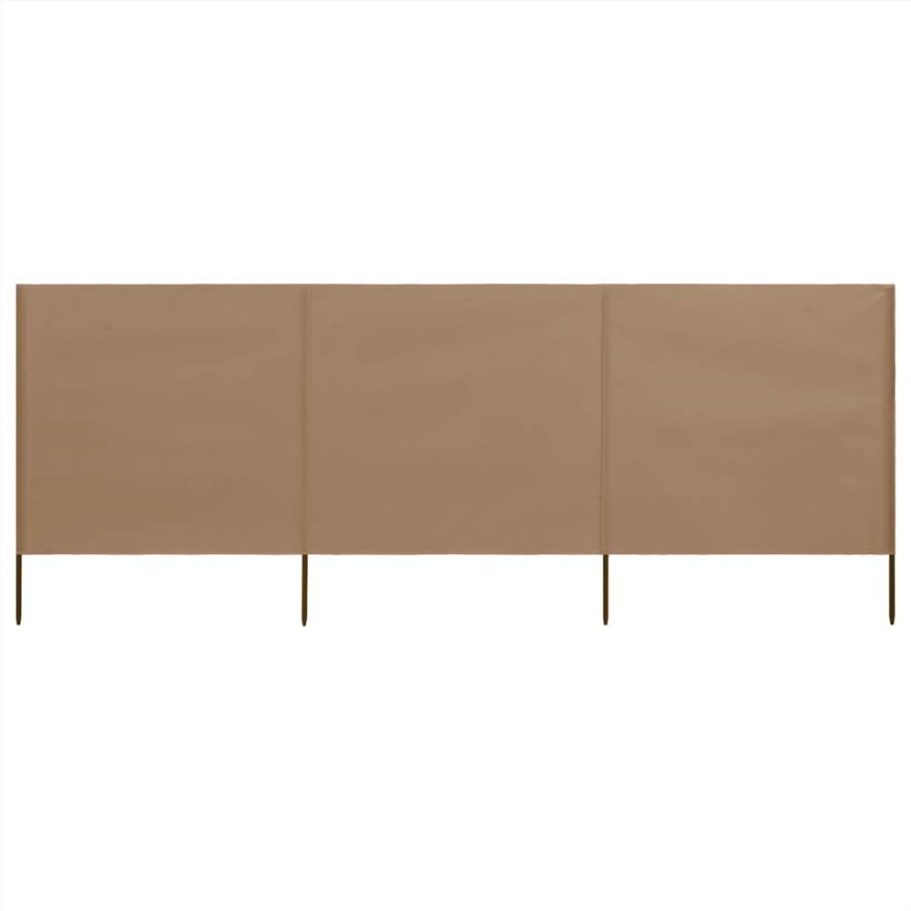 

3-panel Wind Screen Fabric 400x80 cm Taupe