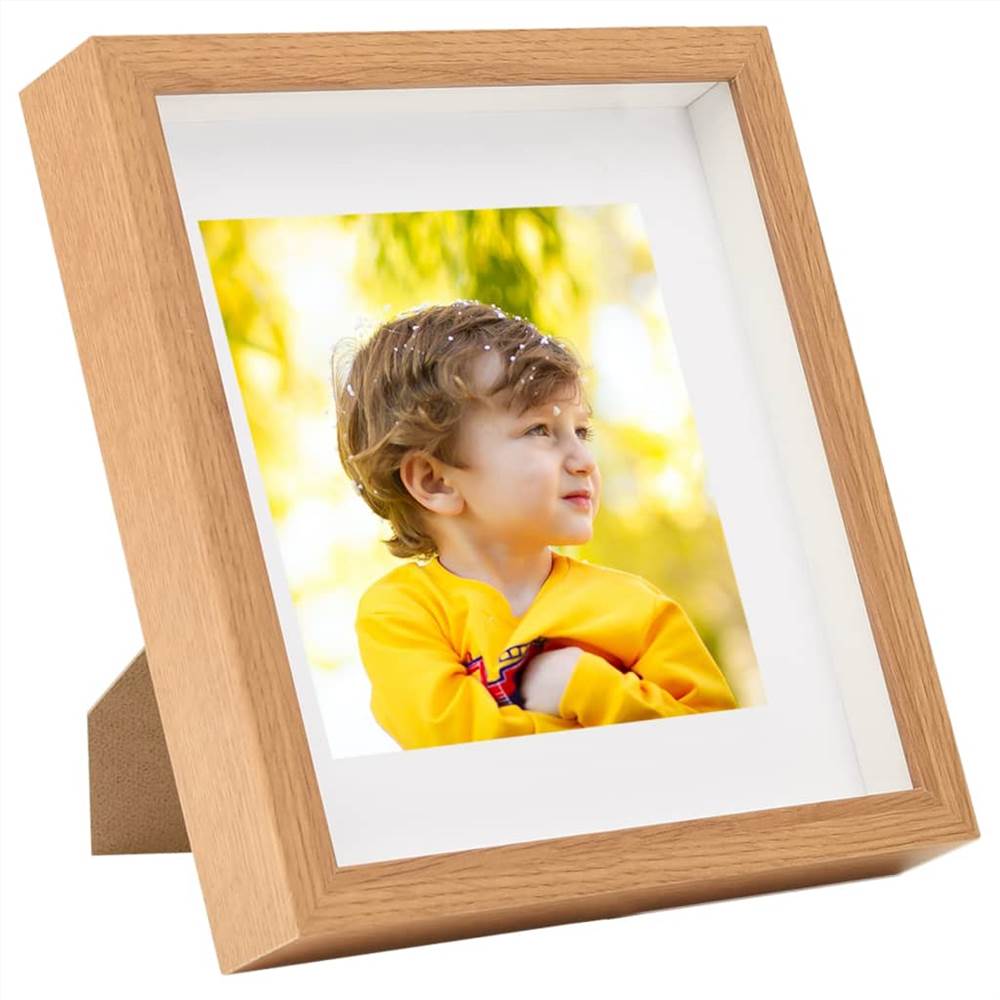 3D Box Photo Frames 3 pcs Oak 23x23 cm for 13x13 cm Picture