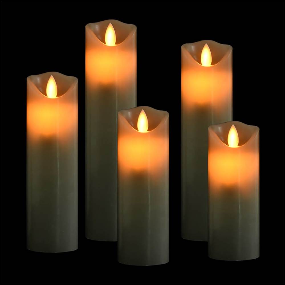 

5 Piece Electric LED Candle Set with Remote Control Warm White