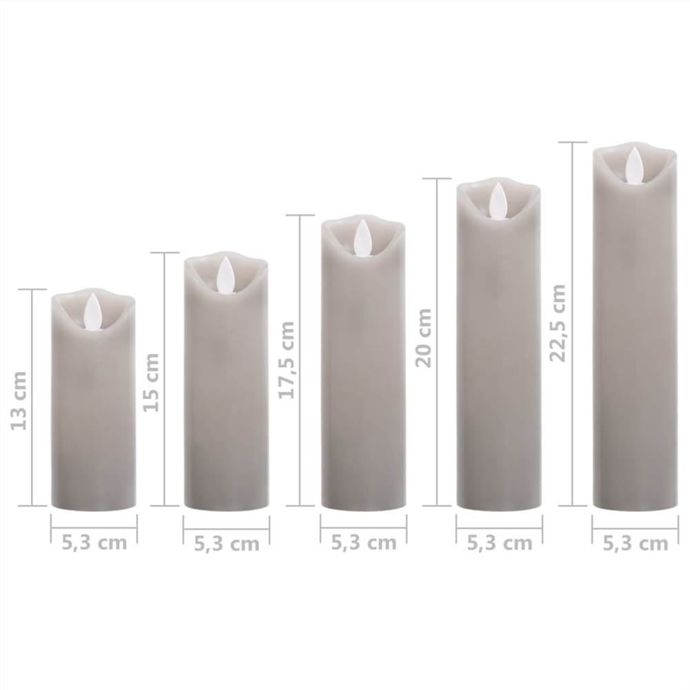 5 Piece Electric LED Candle Set with Remote Control Warm White