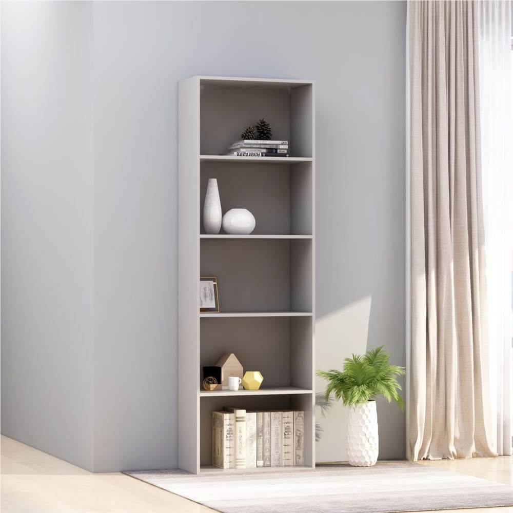 

5-Tier Book Cabinet Grey 60x30x189 cm Chipboard