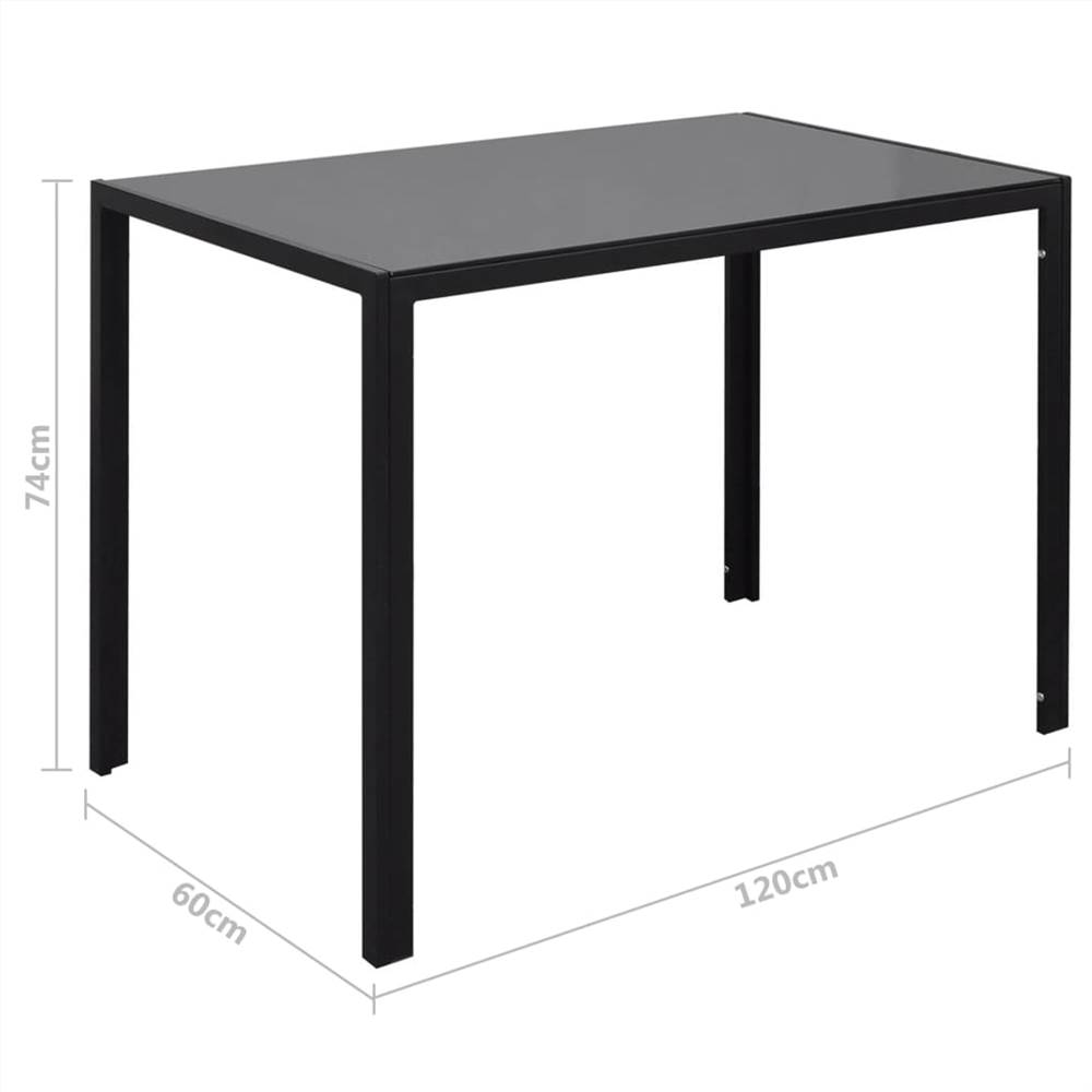 7 Piece Dining Table Set Black and White