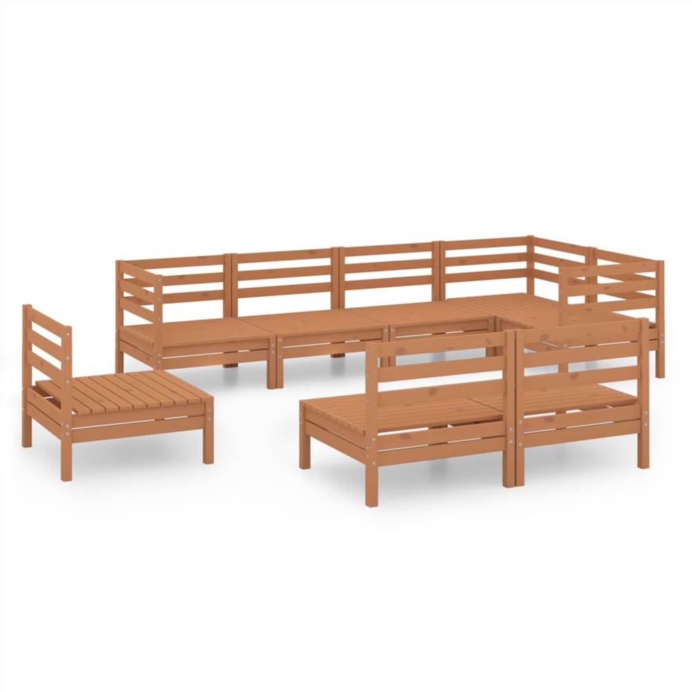 

8 Piece Garden Lounge Set Solid Pinewood Honey Brown