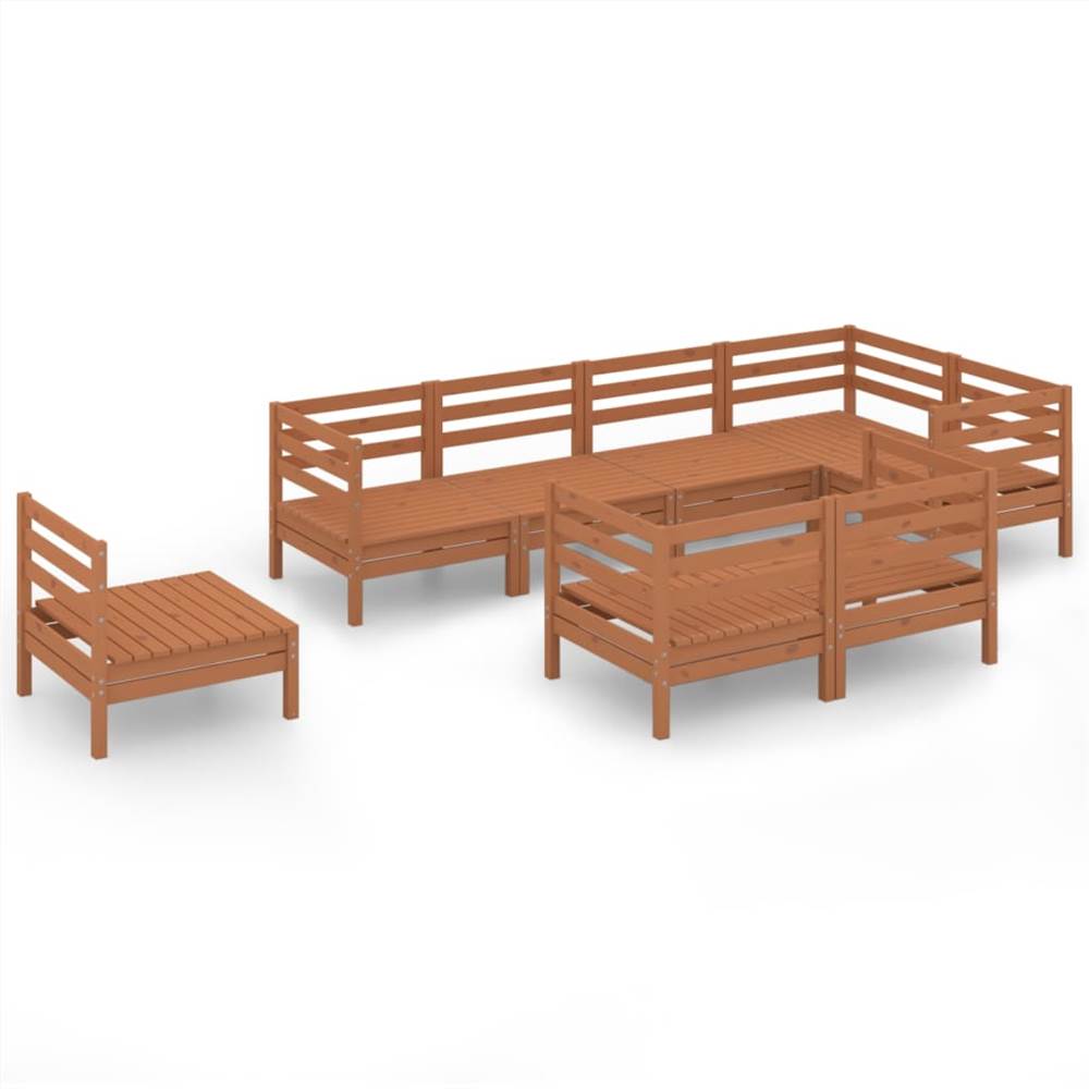 

8 Piece Garden Lounge Set Solid Pinewood Honey Brown