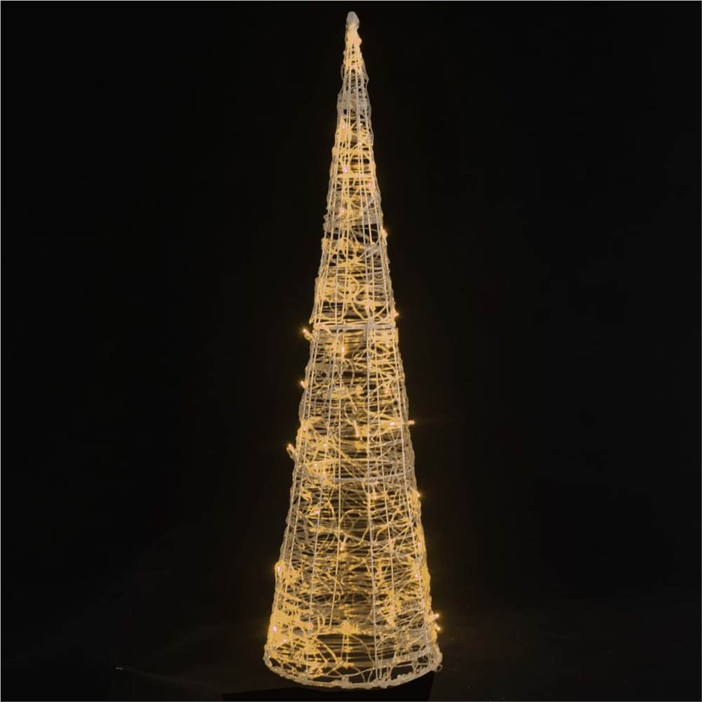 Acrylic Decorative Pyramid LED Light Cone Warm White 120 cm