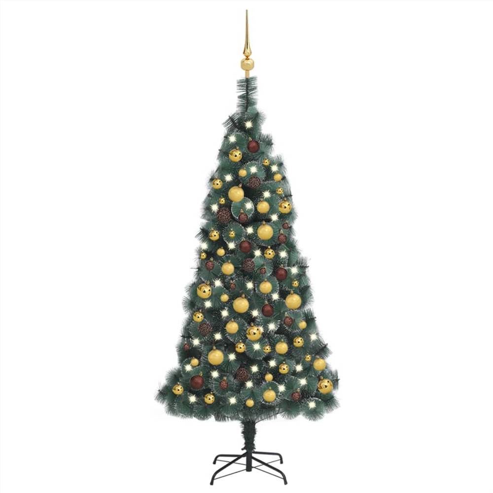 

Artificial Christmas Tree LEDs&Ball Set Green 150 cm PVC&PE