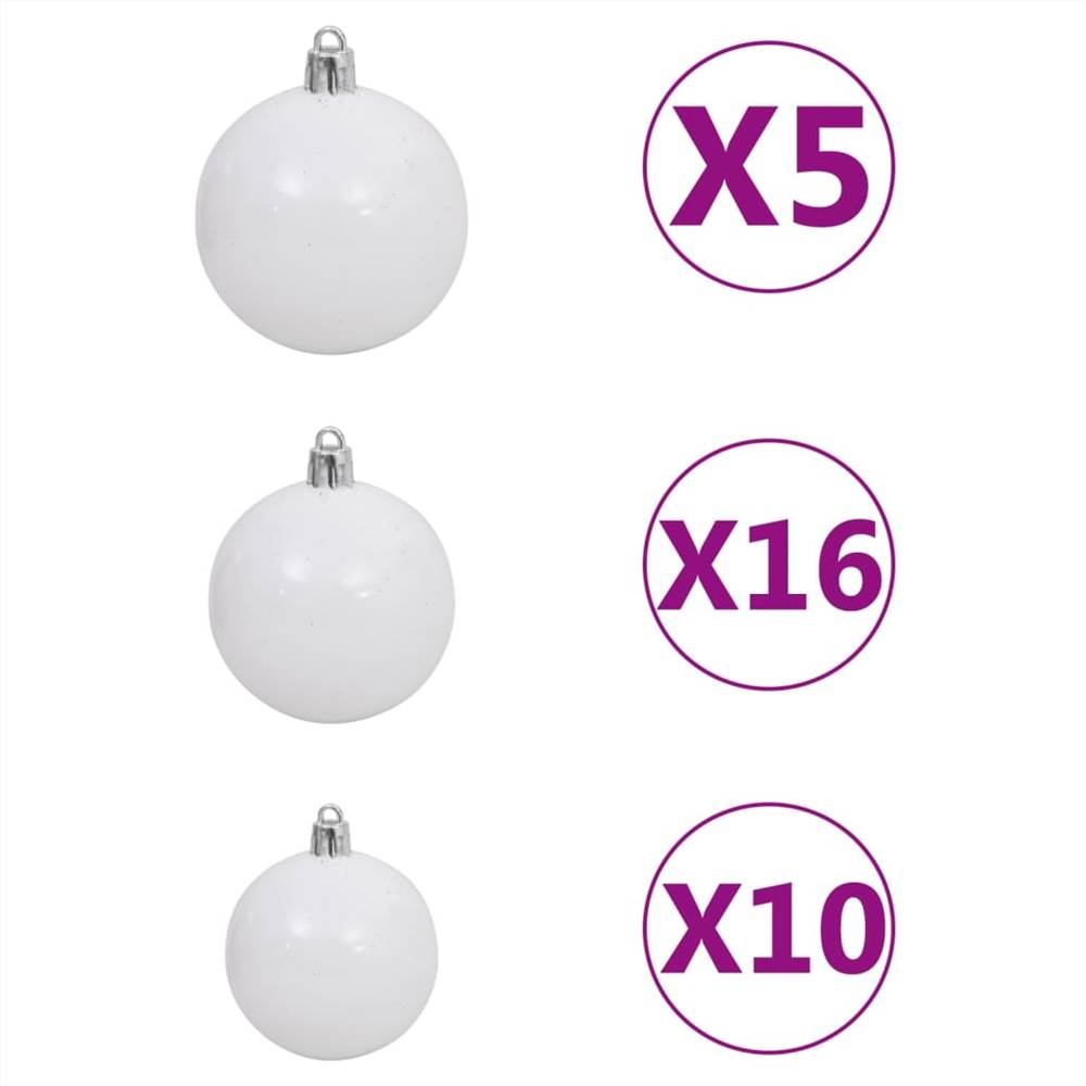 Artificial Christmas Tree LEDs&Ball Set Green 210 cm PVC&PE