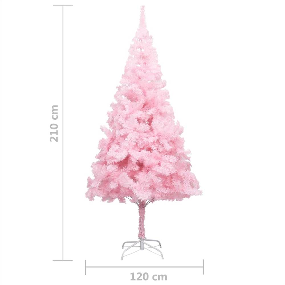 Artificial Christmas Tree with Stand Pink 210 cm PVC