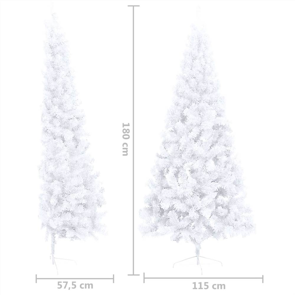 Artificial Half Christmas Tree with Stand White 180 cm PVC