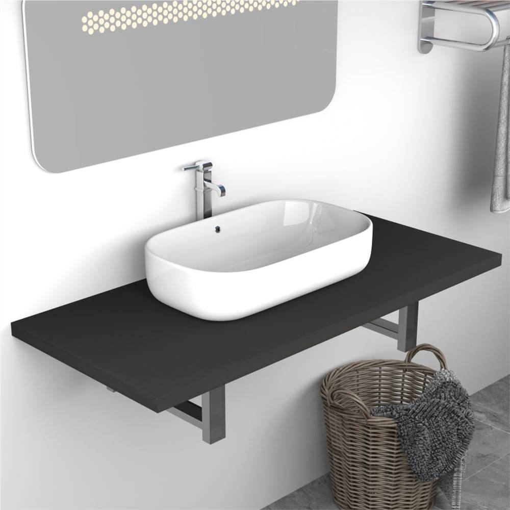 

Bathroom Wall Shelf for Basin Grey 90x40x16.3 cm