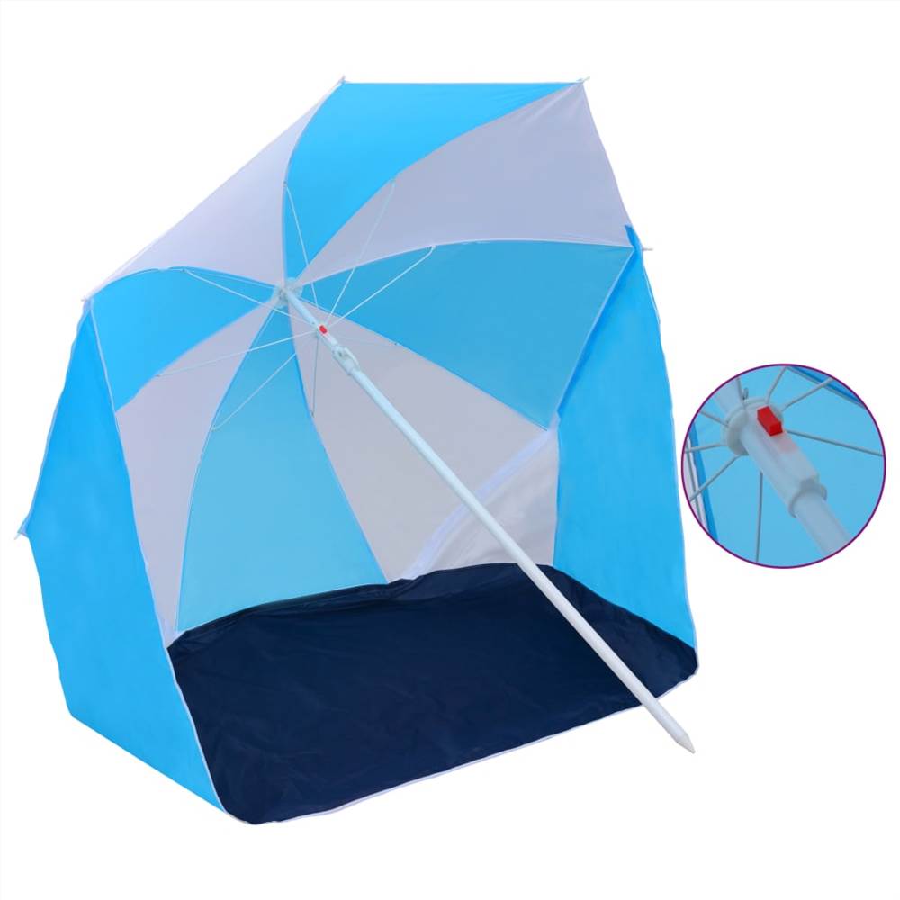 Пляжный зонтик Shelter бело-голубой ткань 180 см