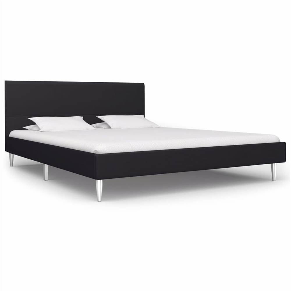 

Bed Frame Black Fabric 150x200 cm