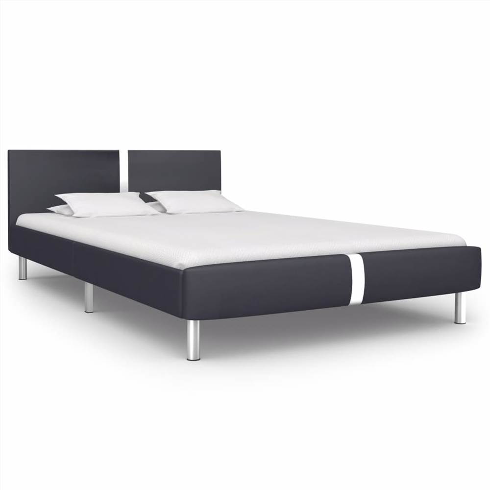 

Bed Frame Black Faux Leather 135x190 cm