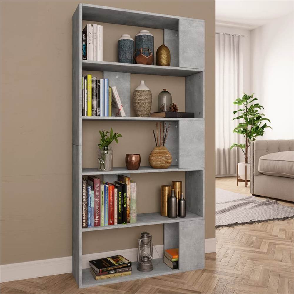 

Book Cabinet/Room Divider Concrete Grey 80x24x159 cm Chipboard