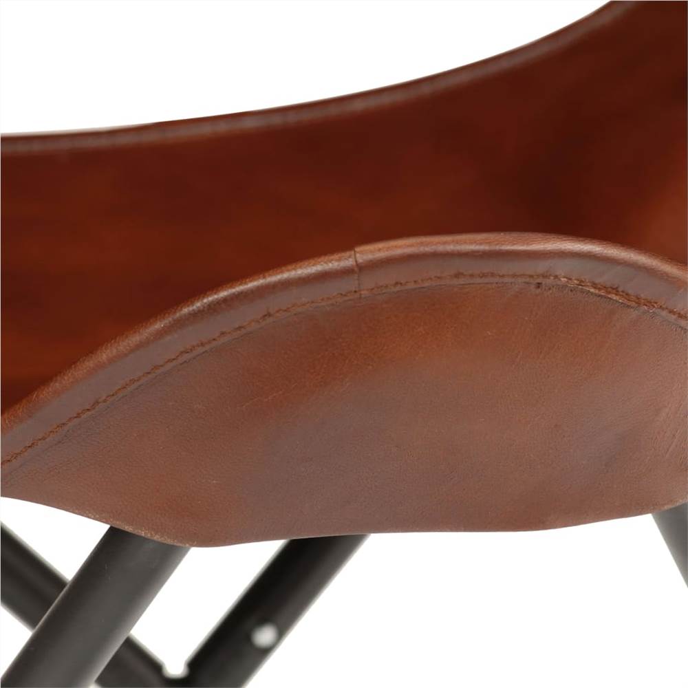Butterfly Stool Brown Real Leather