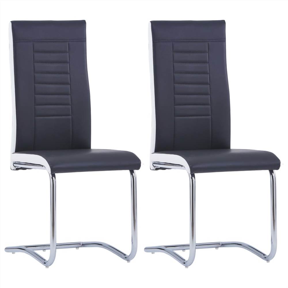 

Cantilever Dining Chairs 2 pcs Black Faux Leather