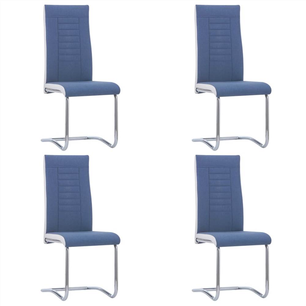 

Cantilever Dining Chairs 4 pcs Blue Fabric