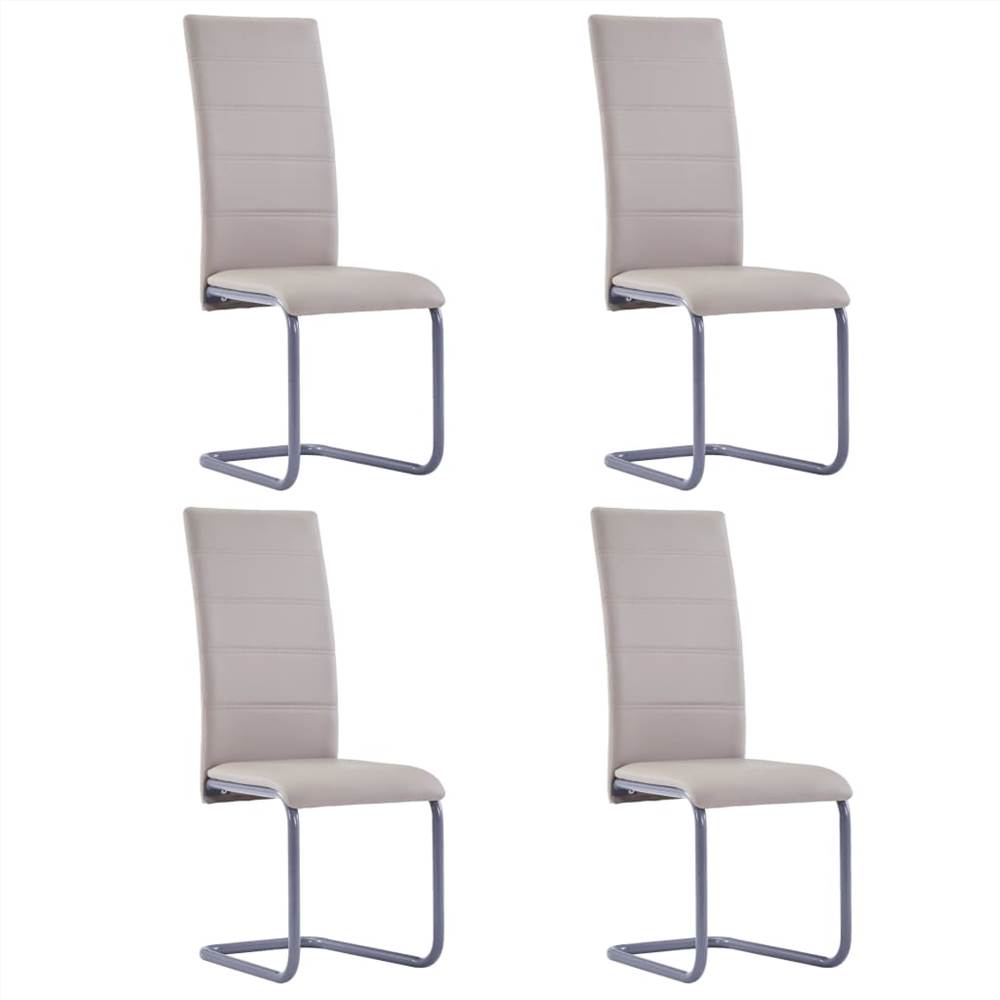 

Cantilever Dining Chairs 4 pcs Cappuccino Faux Leather