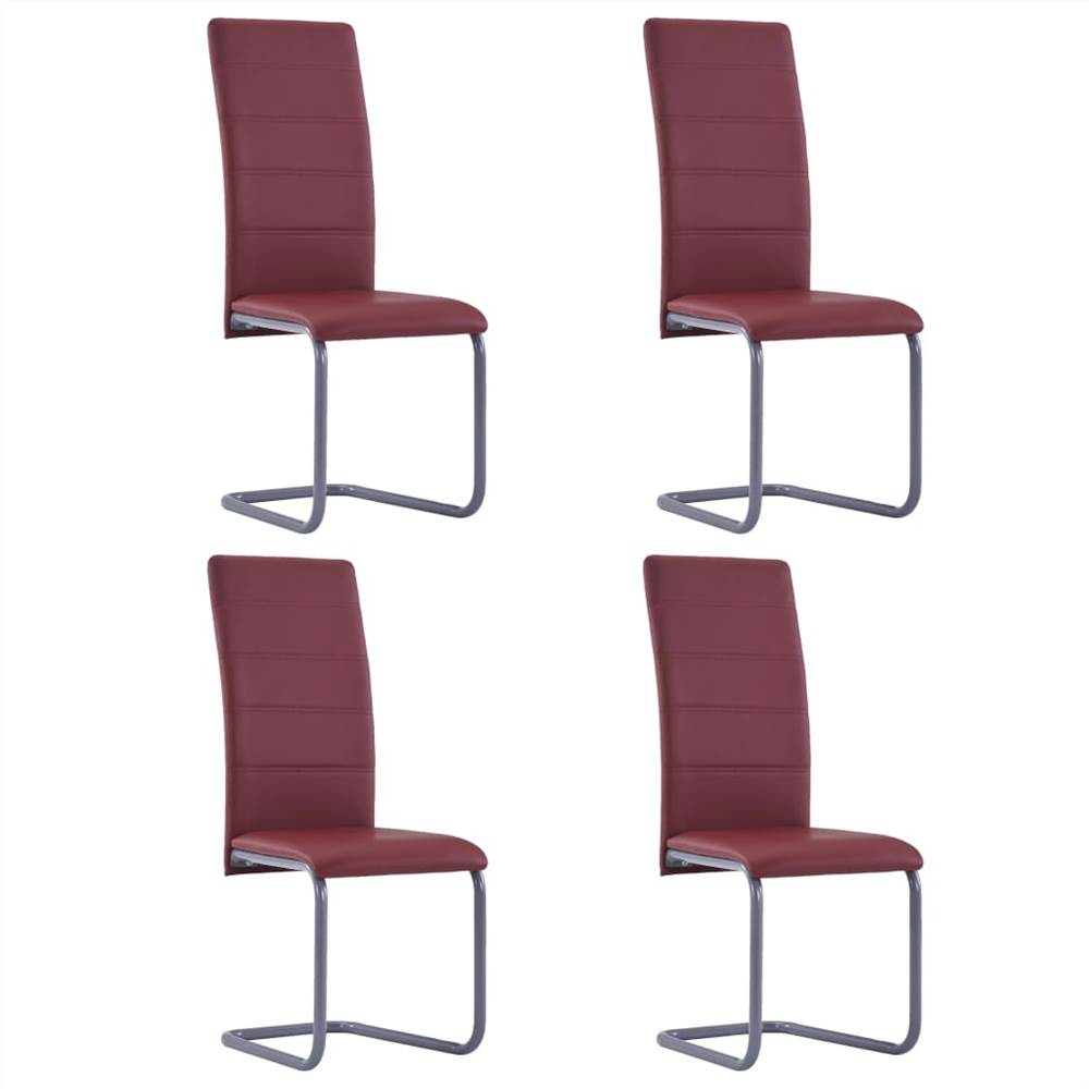 

Cantilever Dining Chairs 4 pcs Red Faux Leather
