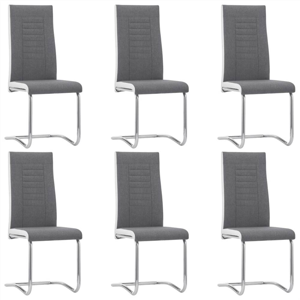 

Cantilever Dining Chairs 6 pcs Dark Grey Fabric