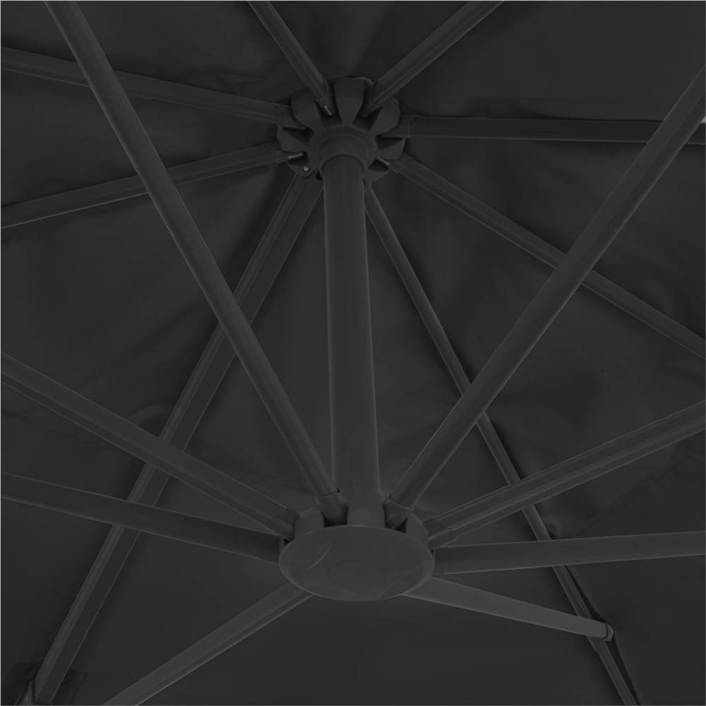Cantilever Umbrella with Aluminium Pole 4x3 m Black