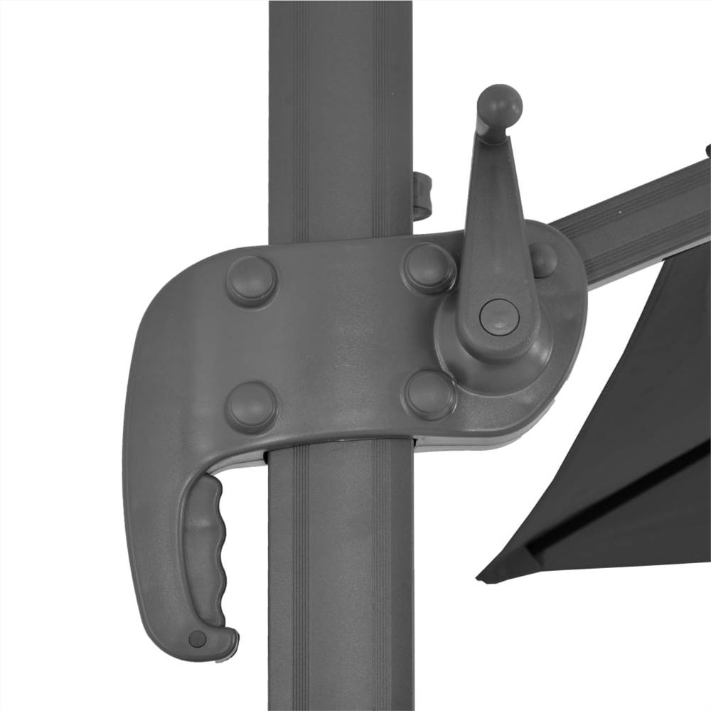 Cantilever Umbrella with Aluminium Pole 4x3 m Black