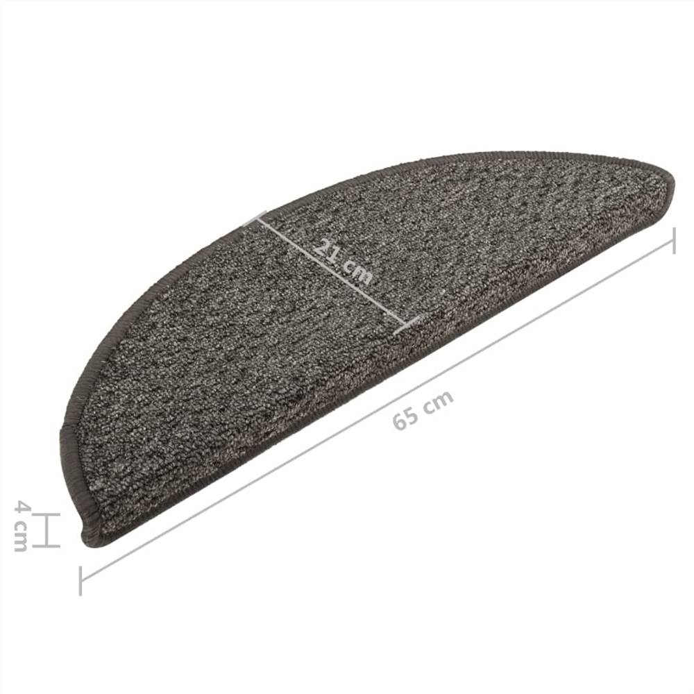 Carpet Stair Treads 15 pcs Anthracite 65x25 cm