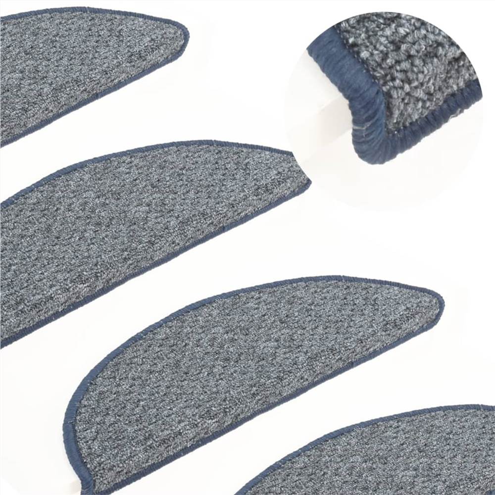 

Carpet Stair Treads 15 pcs Blue 56x20 cm