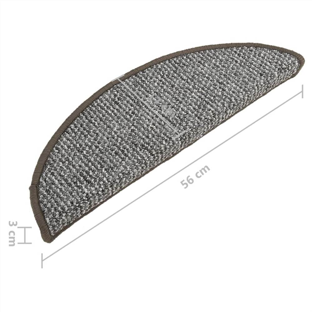 Carpet Stair Treads 15 pcs Grey 56x20 cm