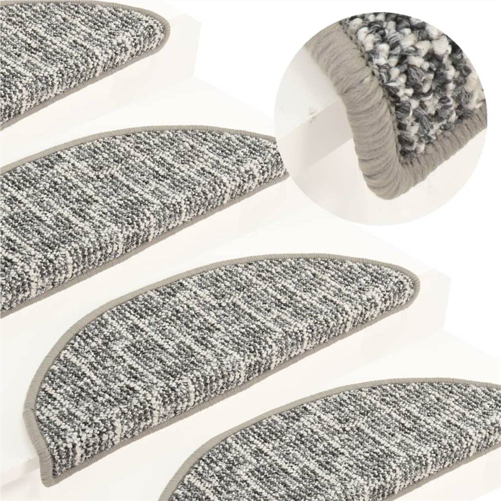 

Carpet Stair Treads 15 pcs Grey 56x20 cm