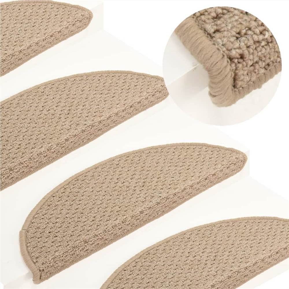 

Carpet Stair Treads 15 pcs Light Brown 56x20 cm