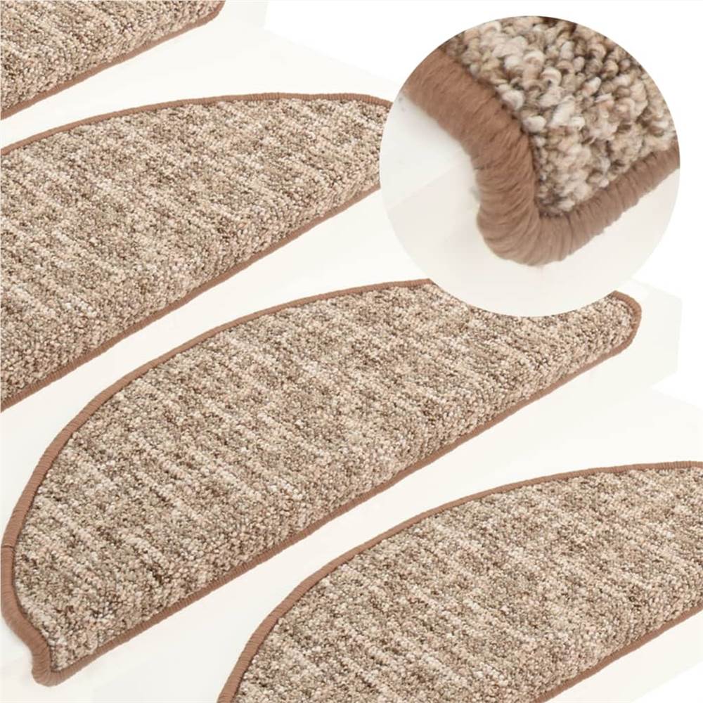 

Carpet Stair Treads 15 pcs Light Brown 65x25 cm