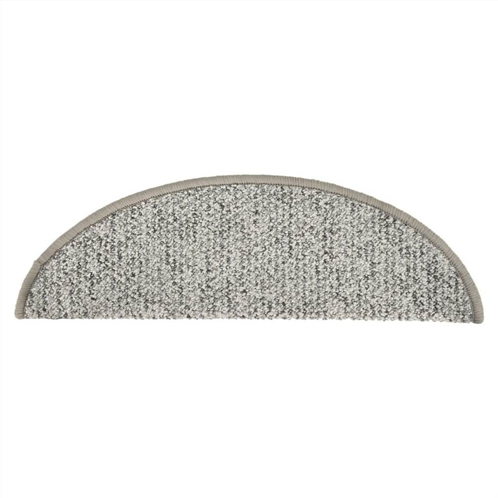 Carpet Stair Treads 15 pcs Light Grey 56x20 cm