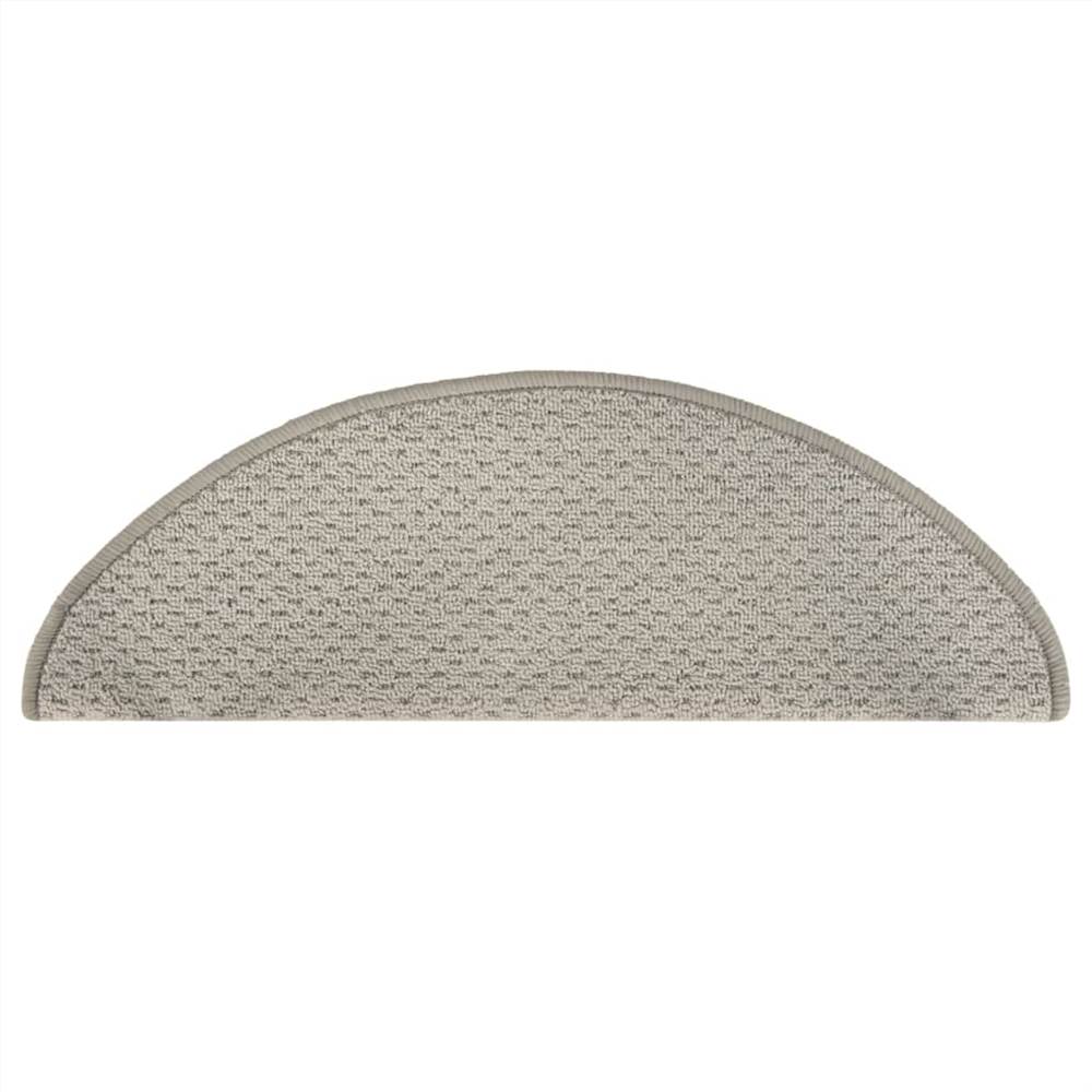 Carpet Stair Treads 15 pcs Light Grey 65x25 cm