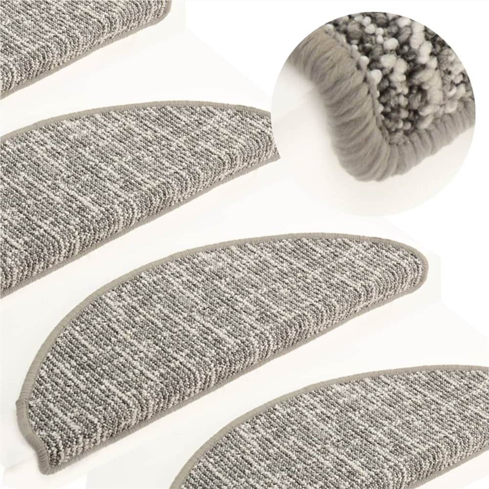 

Carpet Stair Treads 15 pcs Light Grey 65x25 cm