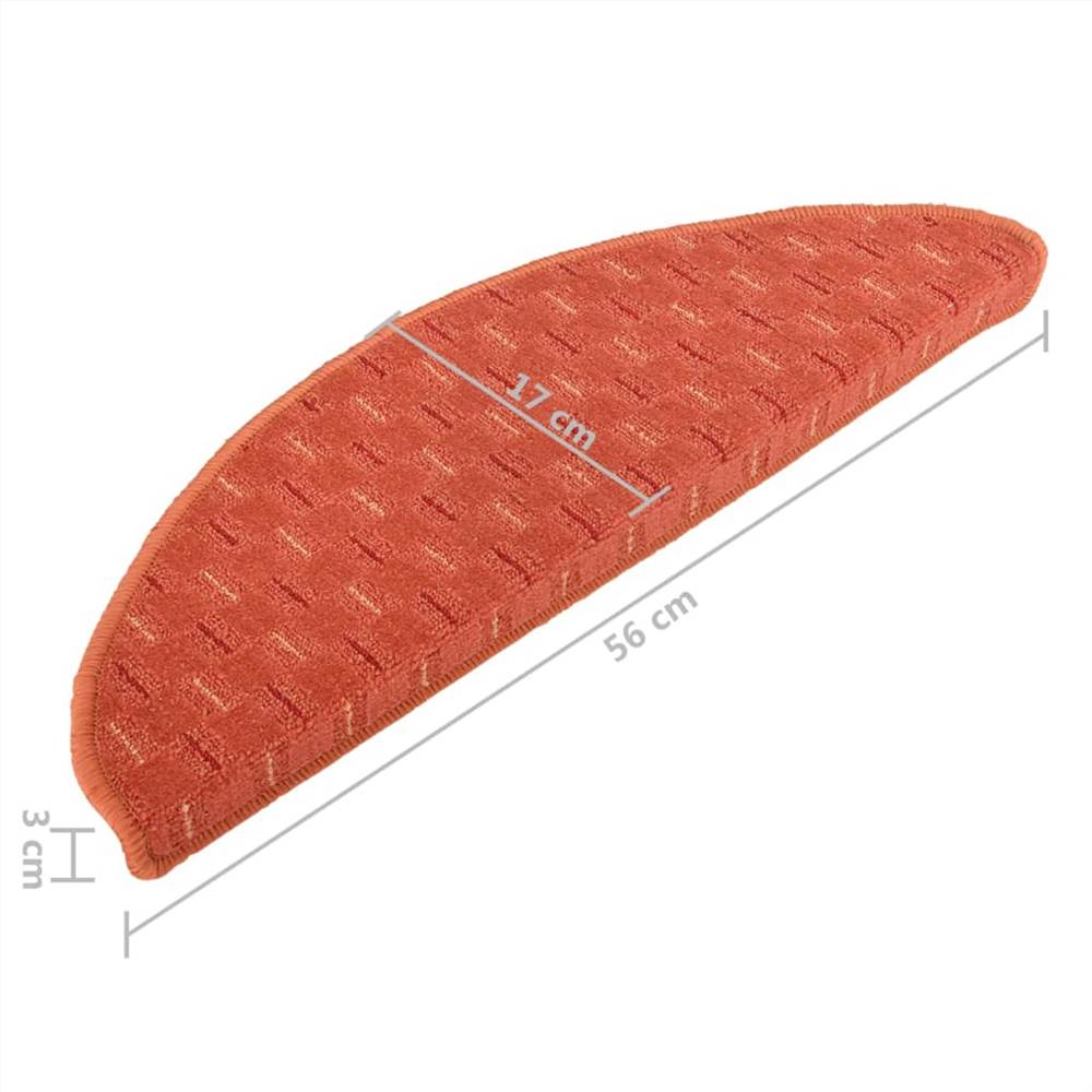 Carpet Stair Treads 15 pcs Orange 56x20 cm