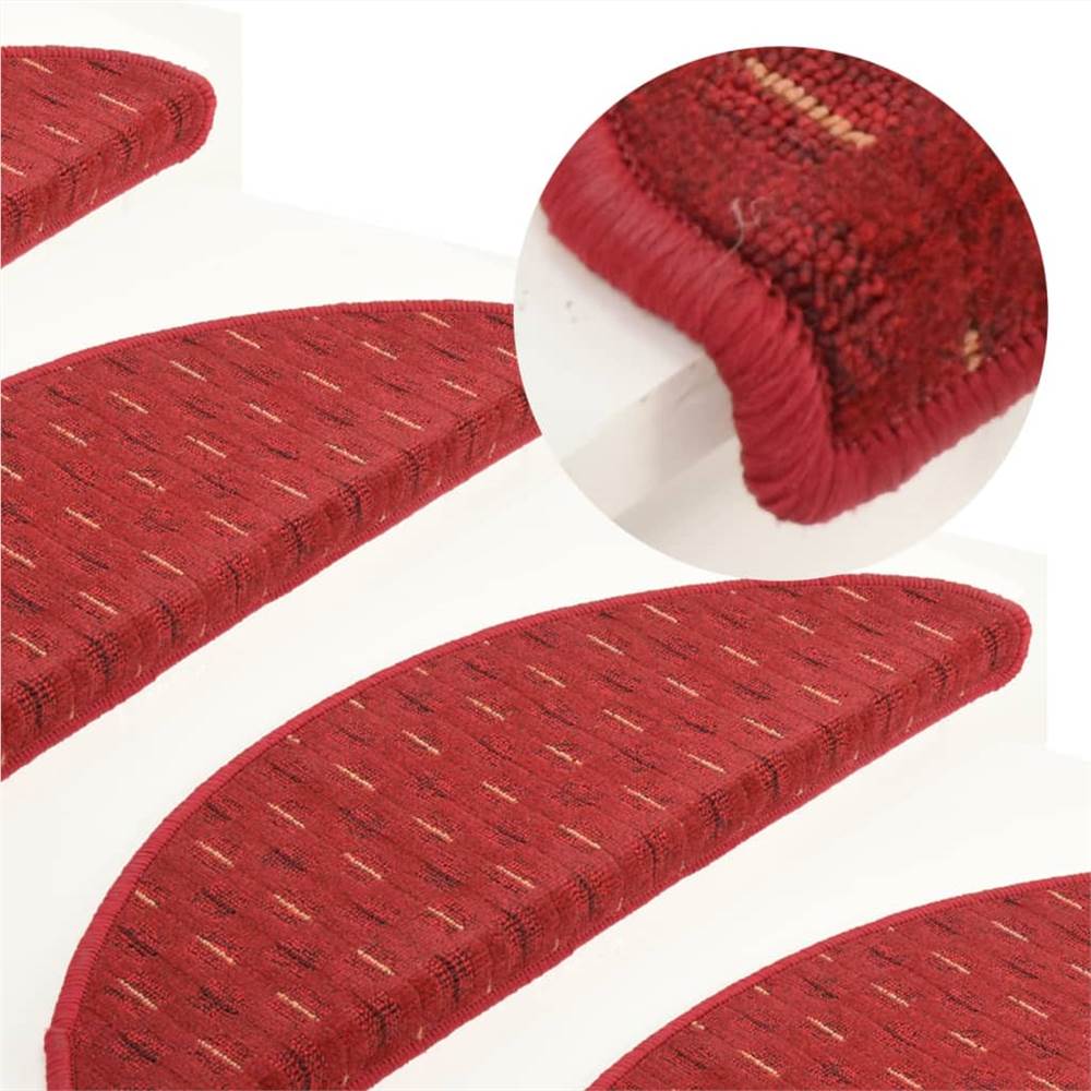 

Carpet Stair Treads 15 pcs Red 65x25 cm