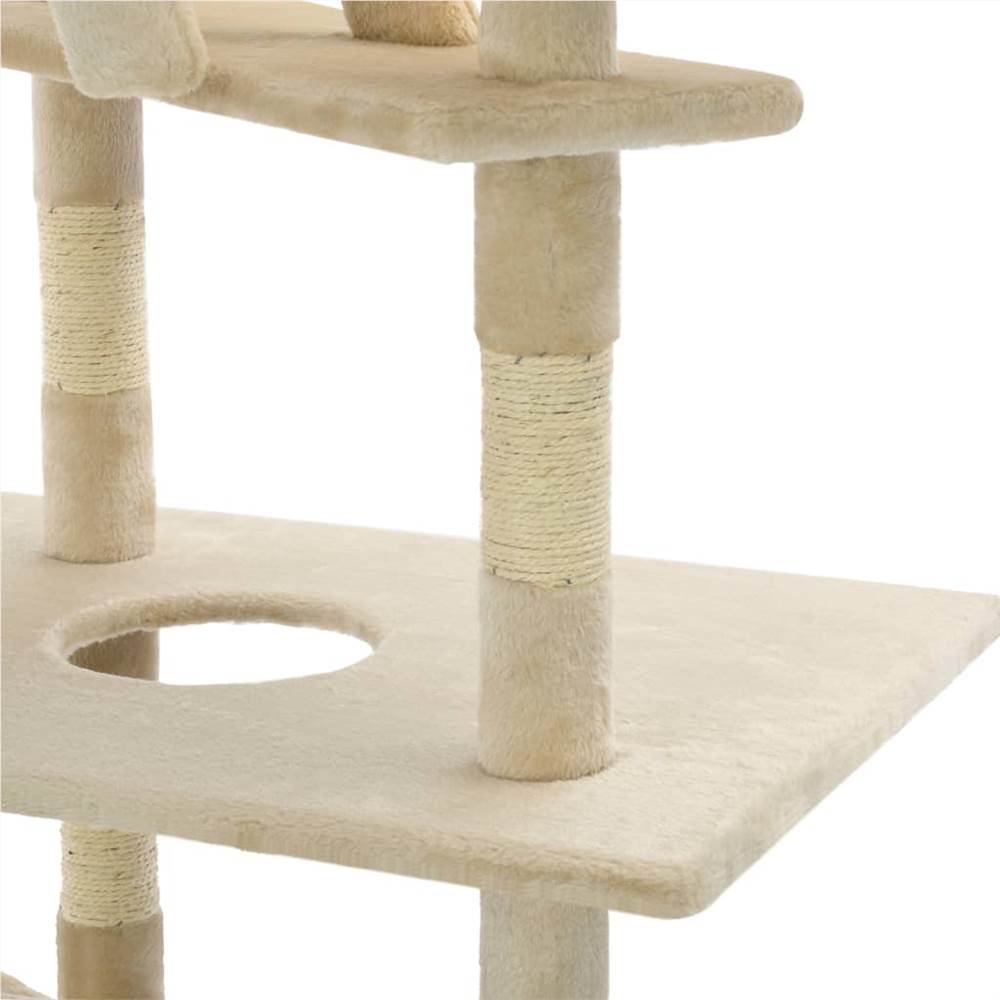 Cat Tree with Sisal Scratching Posts 230260 cm Beige