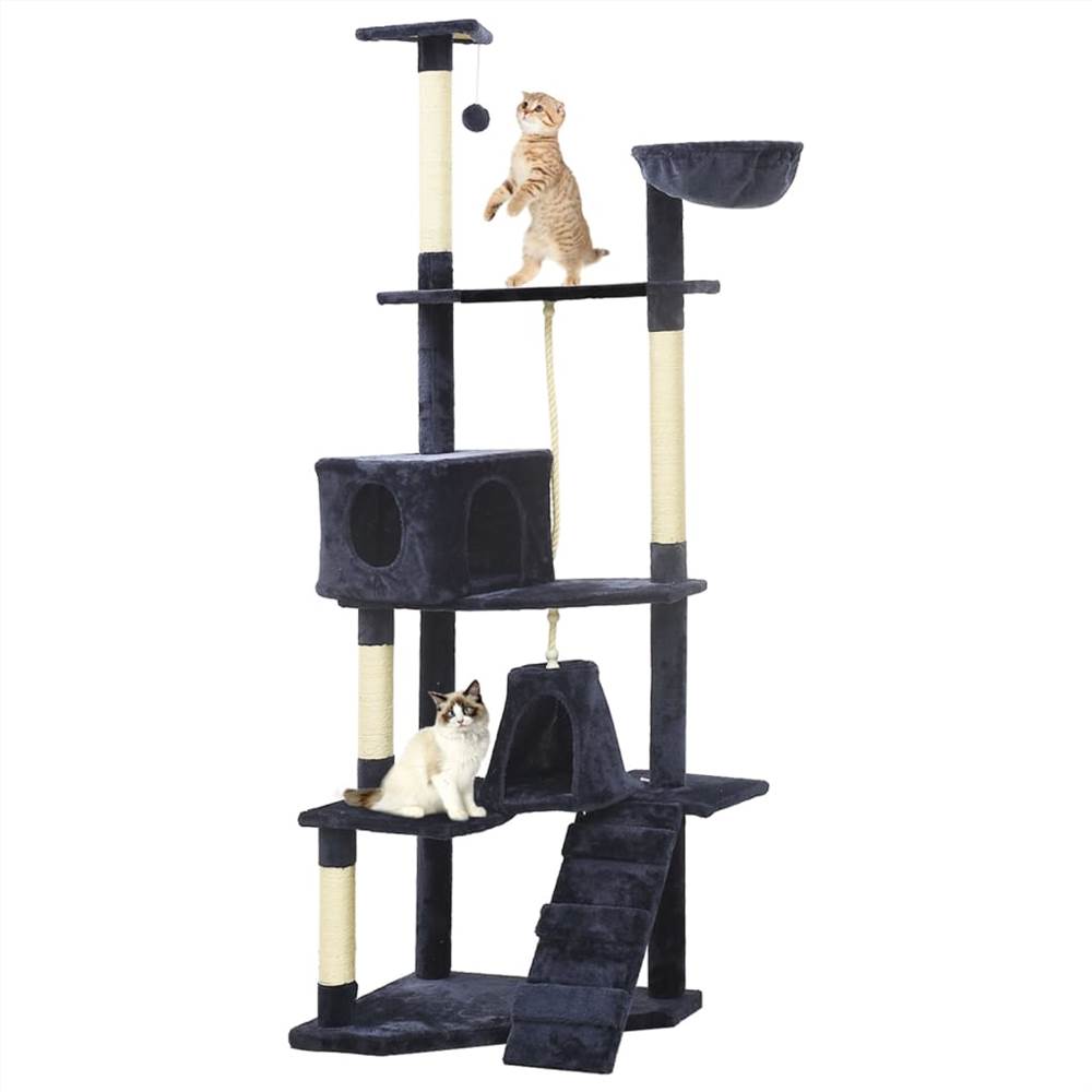 

Cat Tree with Sisal Scratching Posts Blue 191 cm